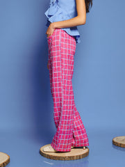 Cottage Check Tweed Trousers Raspberry Pink / Z
