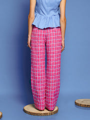 Cottage Check Tweed Trousers Raspberry Pink / Z