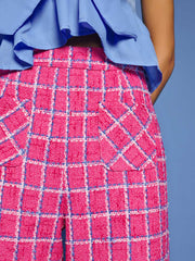 Cottage Check Tweed Trousers Raspberry Pink / Z