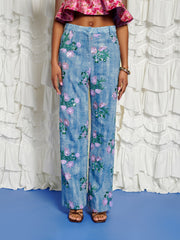 <b>DREAM</b> Azul Embellished Trousers