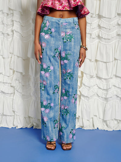 <b>DREAM</b> Azul Embellished Trousers