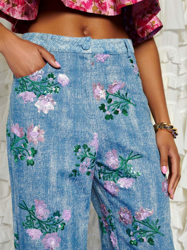 <b>DREAM</b> Azul Embellished Trousers