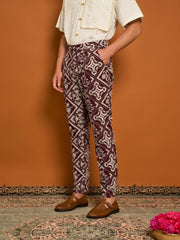 Garnet Embroidered Tailored Trousers