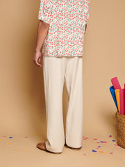 Diego High-waisted Trousers Ivory Cream / Z
