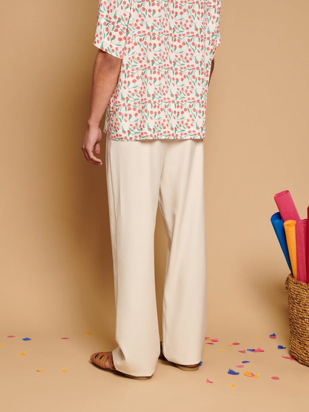 Diego High-waisted Trousers Ivory Cream / Z