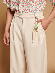 Diego High-waisted Trousers Ivory Cream / Z