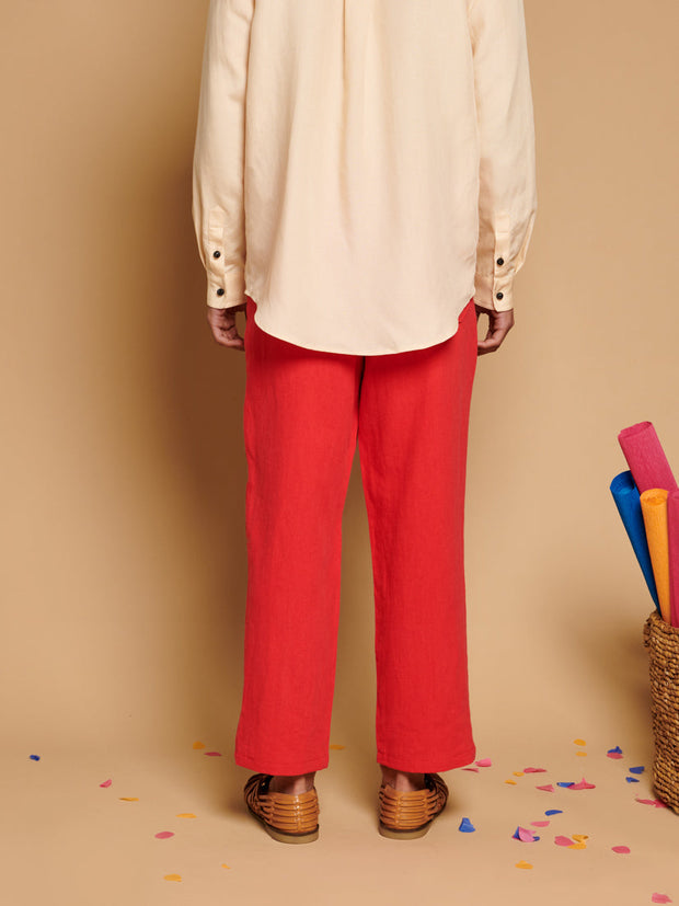 Camelia Applique Trousers Carmin Red / Z