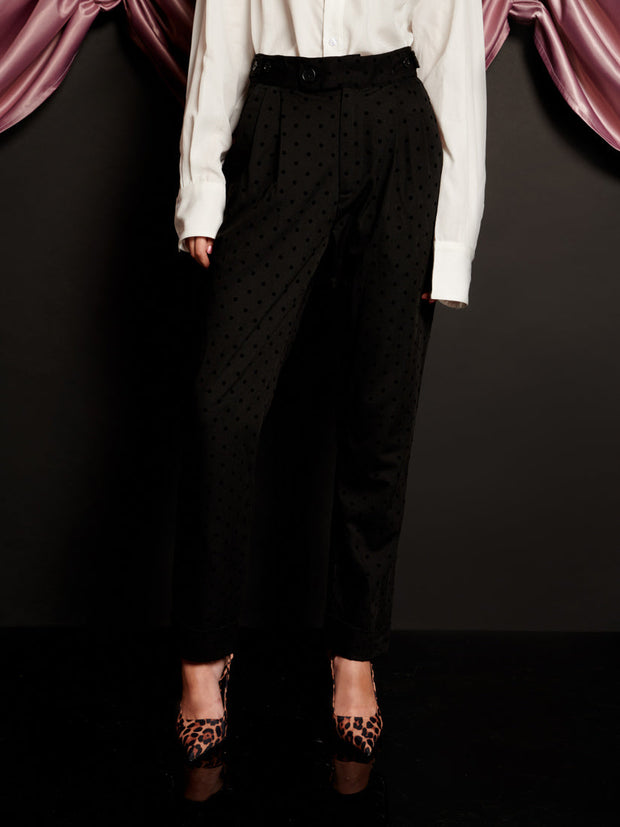 Frankie Polka Dot Tailored Trousers Coal Black / Z
