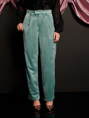 Elio Velvet Tailored Trousers Celadon Blue / Z