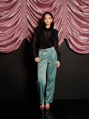 Elio Velvet Tailored Trousers Celadon Blue / Z
