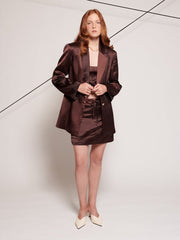 <b>Ghospell</b> Brenner Satin Blazer