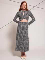 <b>Ghospell</b> Zuri Printed Cut Out Dress