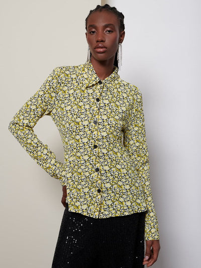 <b>Ghospell</b> Mari Floral Fitted Shirt