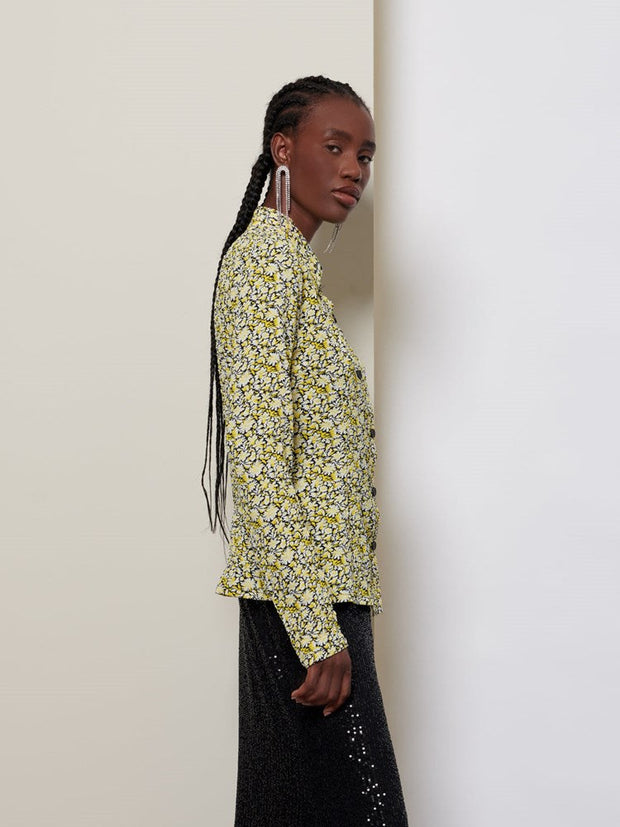 <b>Ghospell</b> Mari Floral Fitted Shirt