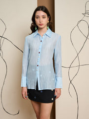 <b>Ghospell</b> Prue Mixed Button Shirt