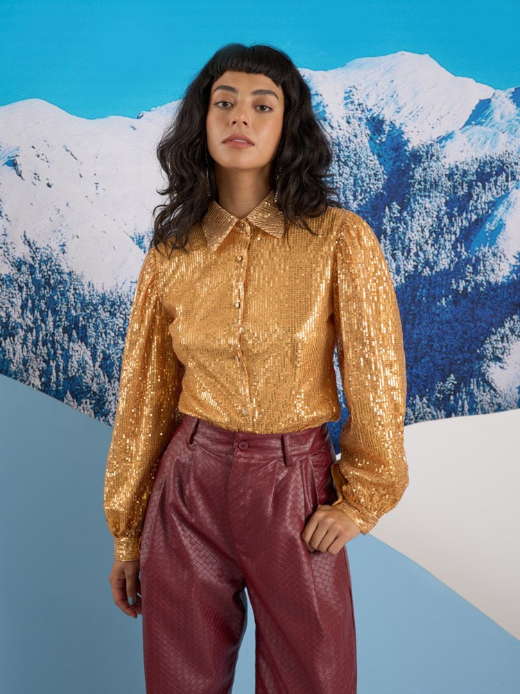 <b> < b> Tilda Sequin Shirt