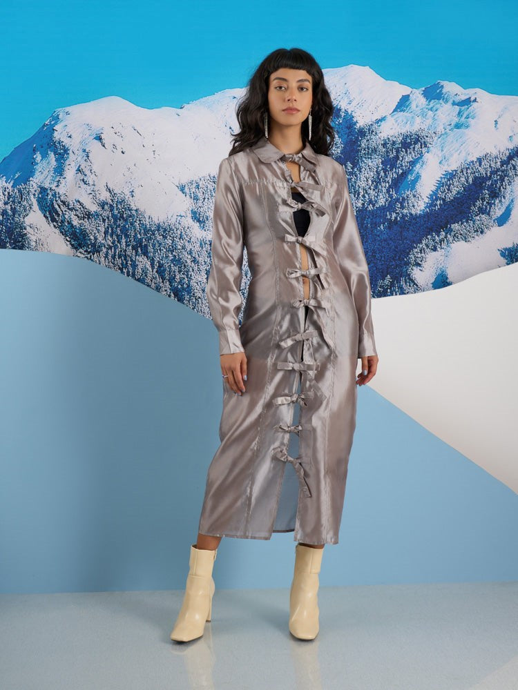 <b> < b> Madison Bow Midi Dress