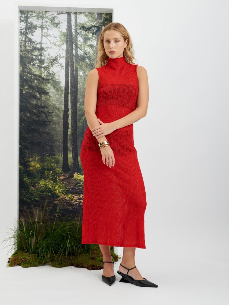 <b> < b> Allegra Sheer Midi Dress