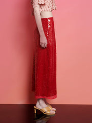 <b>Ghospell</b> Christina Sequin Midi Skirt