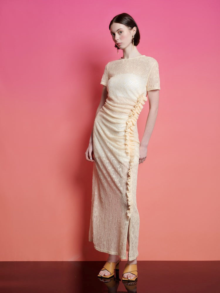 Ghospell Lucia Ruched Midi Dress – Sister Jane