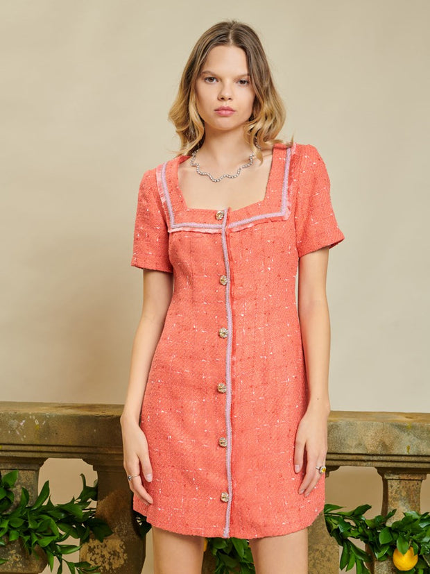 <b>DREAM</b> Citrus Summer Tweed Dress