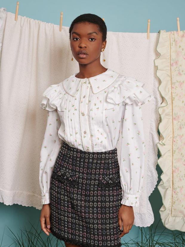 <b>DREAM</b> Chamomile Ditsy Ruffle Blouse