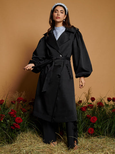 <b>DREAM</b> Rein Puff Sleeve Trench Coat