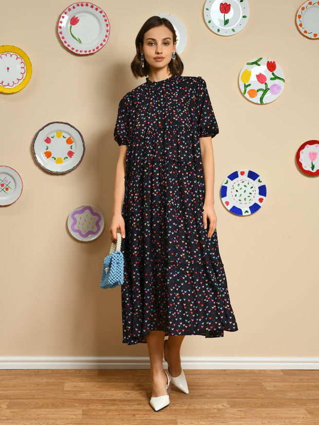 Night Bloom Tiered Dress