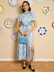 Sky Floral Midi Dress