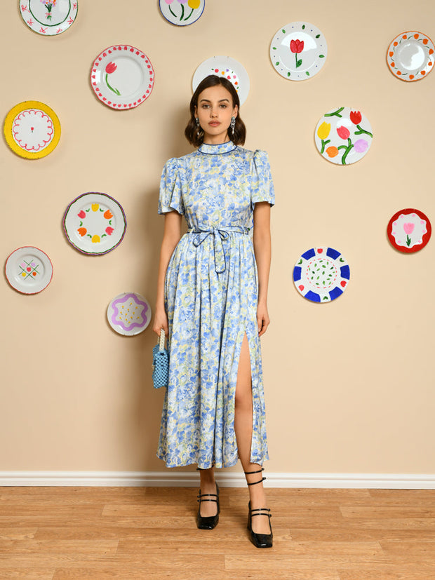 Sky Floral Midi Dress