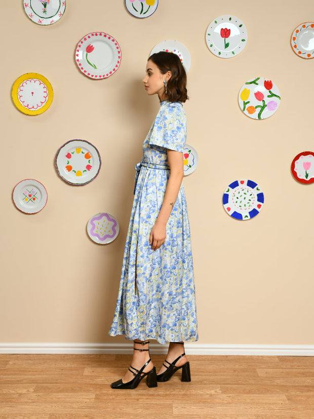Sky Floral Midi Dress