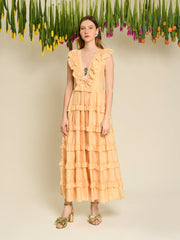 <b>DREAM</b> Apricot Tulip Ruffle Dress