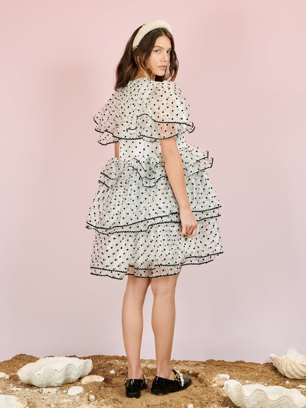 Ganni polka 2024 dot ruffle dress