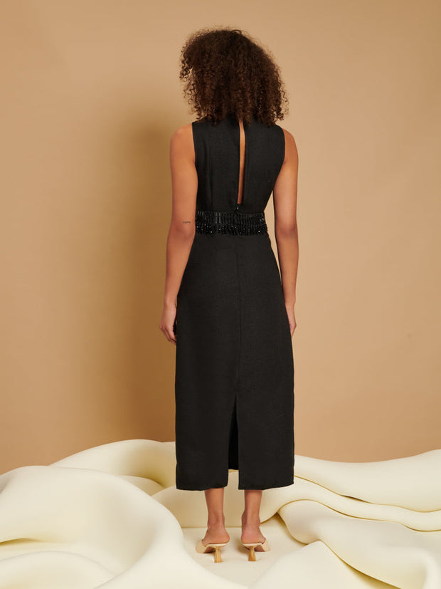 <b>Ghospell</b> Astrid Bead Midi Dress