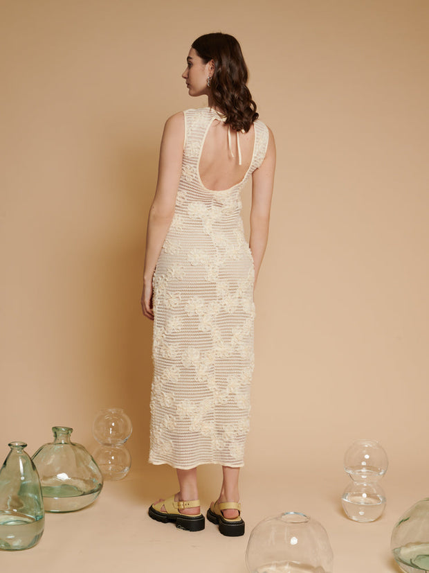 <b>Ghospell</b> Libby Crochet Midi Dress