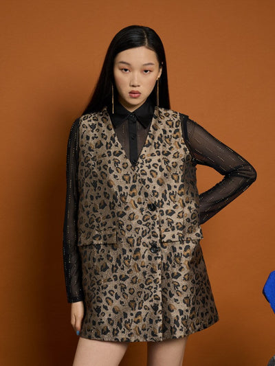 <b>Ghospell</b> Mabel Leopard Mini Dress