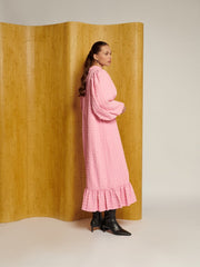 <b>Ghospell</b> Paula Seersucker Midi Dress