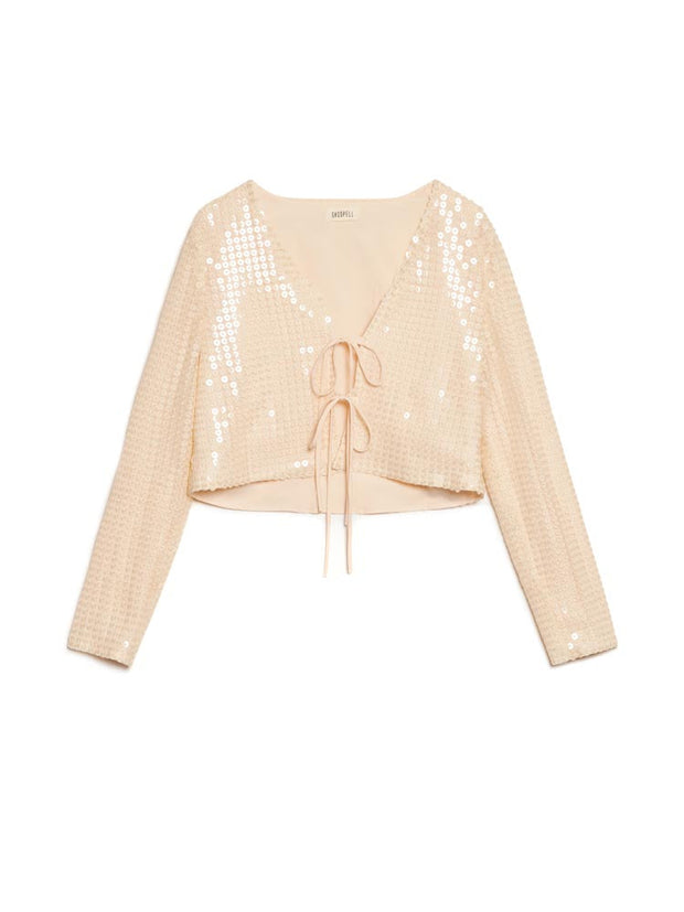 <b>Ghospell</b> Gigi Sequin Tie Top
