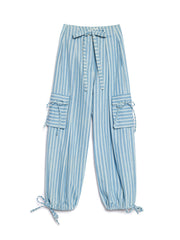 <b>Ghospell</b> Cleo Striped Cargo Trousers