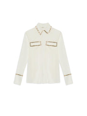 <b>Ghospell</b> Dana Embellished Pocket Shirt