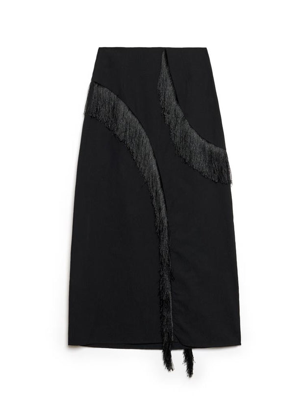 <b>Ghospell</b> Winnie Fringe Midi Skirt