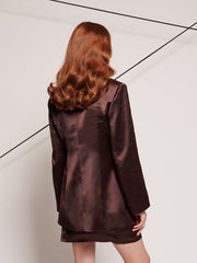 <b>Ghospell</b> Brenner Satin Blazer