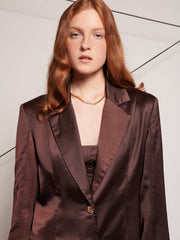 <b>Ghospell</b> Brenner Satin Blazer