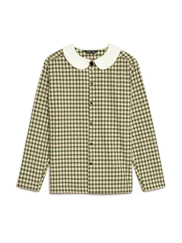 Theo Check Shirt with Brooch