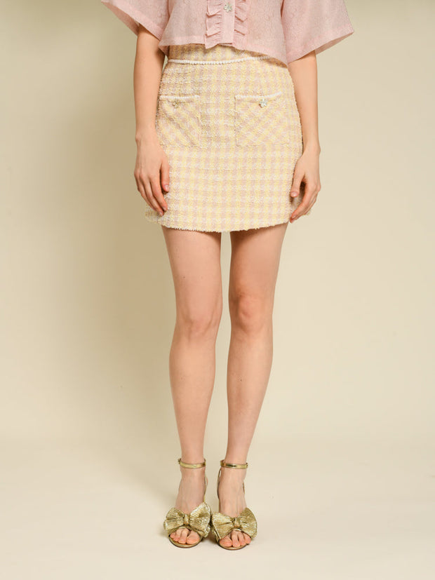 <b>DREAM</b> Meadow Check Tweed Skirt