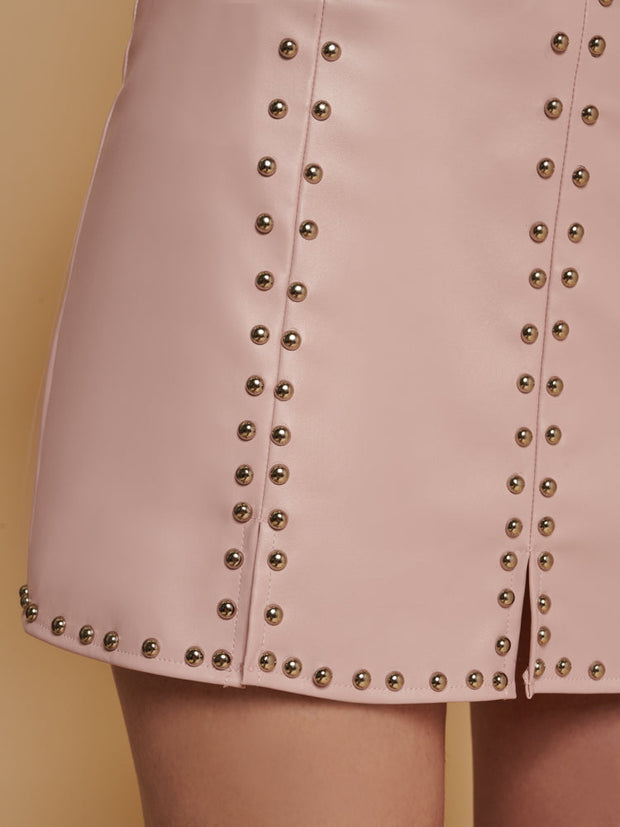 <b>Ghospell</b> Avery PU Studded Skirt