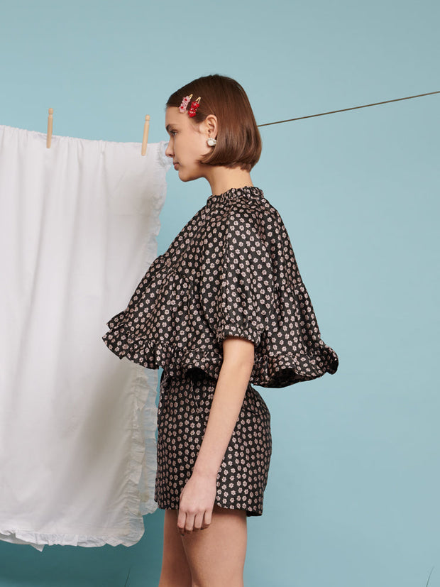 Picotee Jacquard Tiered Top
