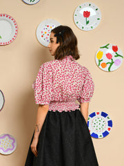 Britt Floral Pleated Top