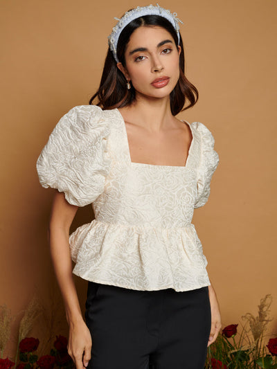 <b>DREAM</b> French Rose Jacquard Top