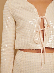 <b>Ghospell</b> Gigi Sequin Tie Top